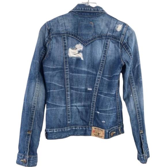 True Religion Limited Edition Numbered /5000 Denim Jean Jacket Size M women's - Picture 2 of 6